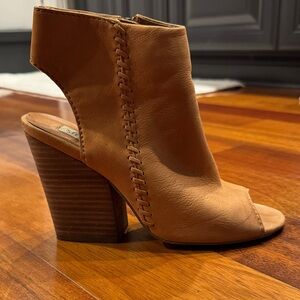 Steve Madden Brown Peep-Toe Heeled Boots